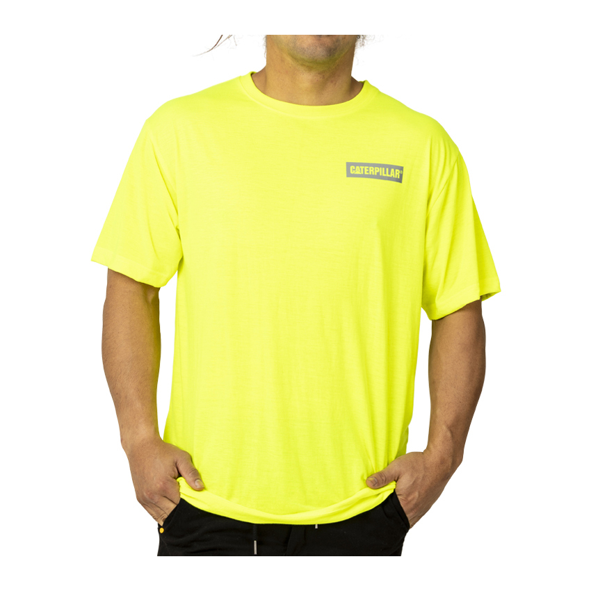 Caterpillar Clothing Lahore - Caterpillar Triton Block S/S Mens T-Shirts Yellow (041526-UGF)